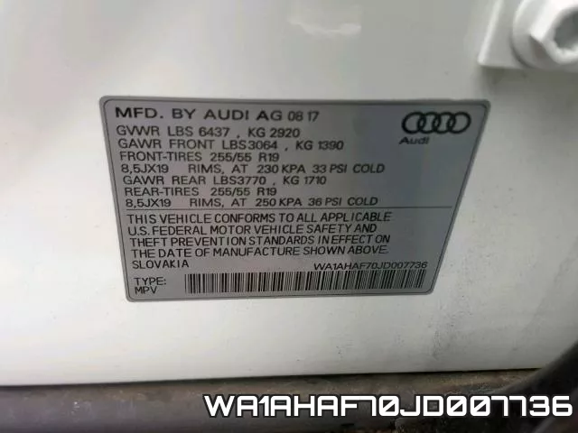 WA1AHAF70JD007736 фото 2