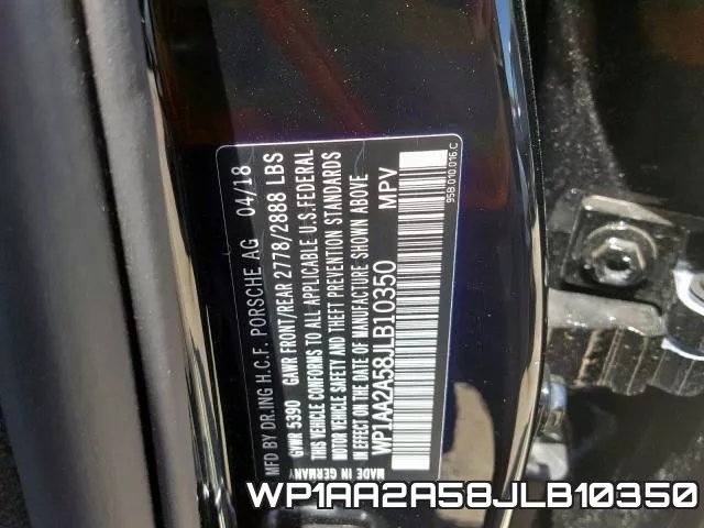 WP1AA2A58JLB10350 фото 2