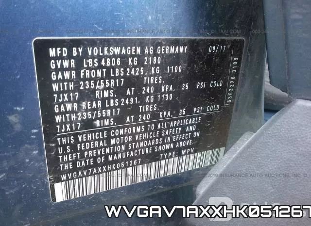 WVGAV7AXXHK051267 фото 10