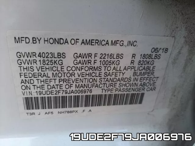 19UDE2F79JA006976 фото 2