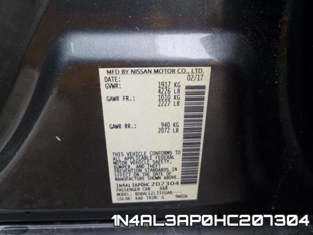 1N4AL3AP0HC207304 фото 2
