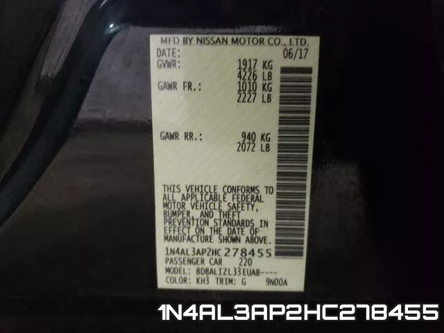 1N4AL3AP2HC278455 фото 2