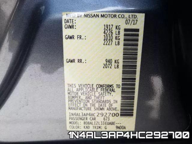 1N4AL3AP4HC292700 фото 2