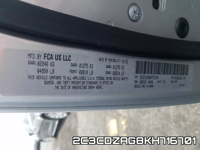 2C3CDZAG8KH716701 фото 2