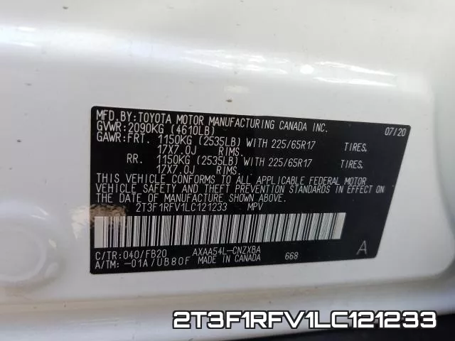 2T3F1RFV1LC121233 фото 2