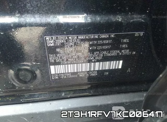 2T3H1RFV7KC006417 фото 9