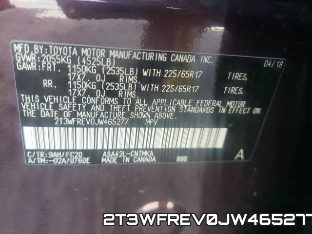 2T3WFREV0JW465277 фото 2
