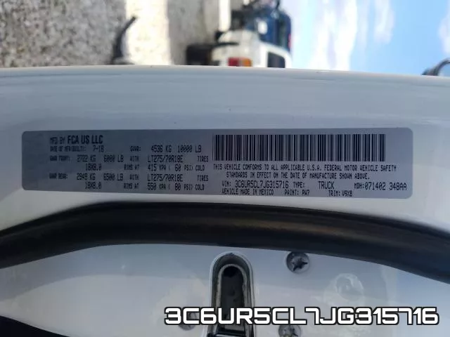 3C6UR5CL7JG315716 фото 2