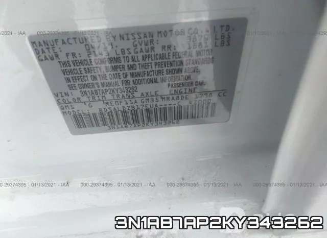 3N1AB7AP2KY343262 фото 10