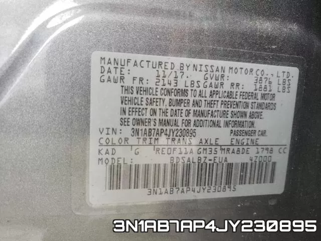 3N1AB7AP4JY230895 фото 2