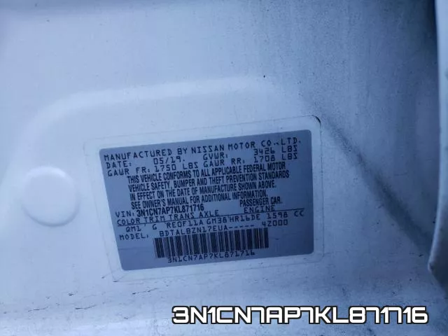 3N1CN7AP7KL871716 фото 2