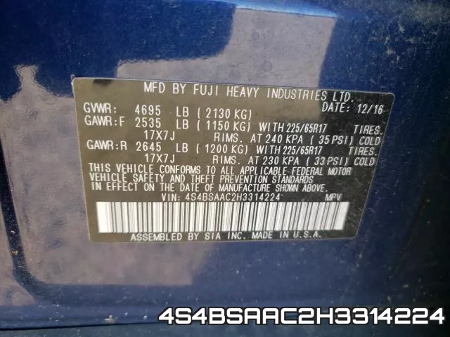 4S4BSAAC2H3314224 фото 2