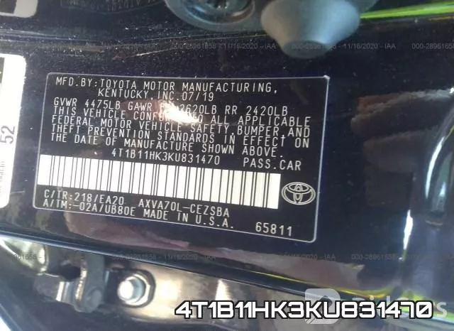 4T1B11HK3KU831470 фото 9