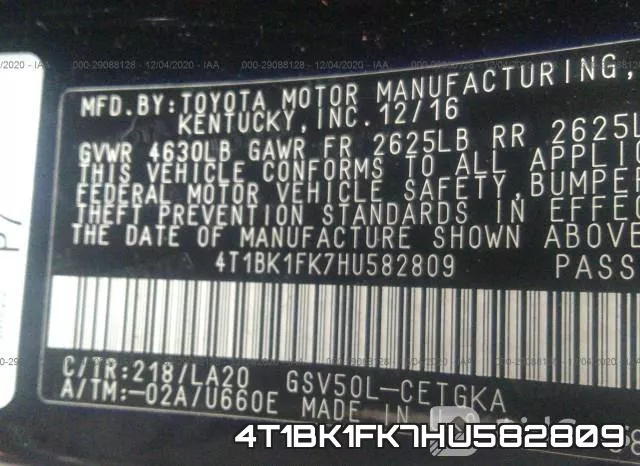 4T1BK1FK7HU582809 фото 10