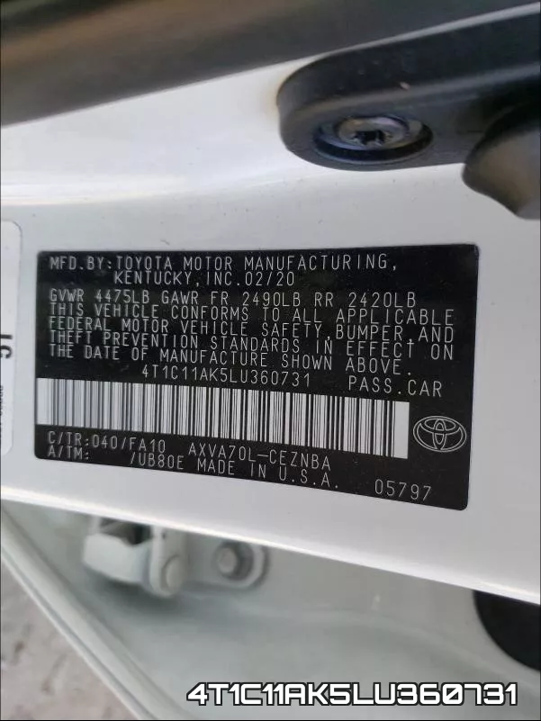 4T1C11AK5LU360731 фото 2