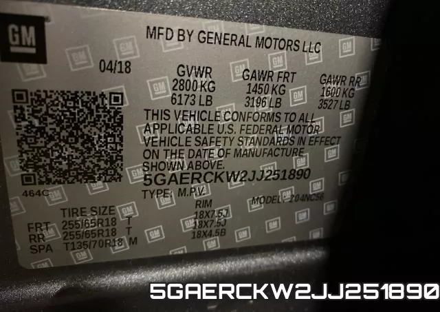 5GAERCKW2JJ251890 фото 2