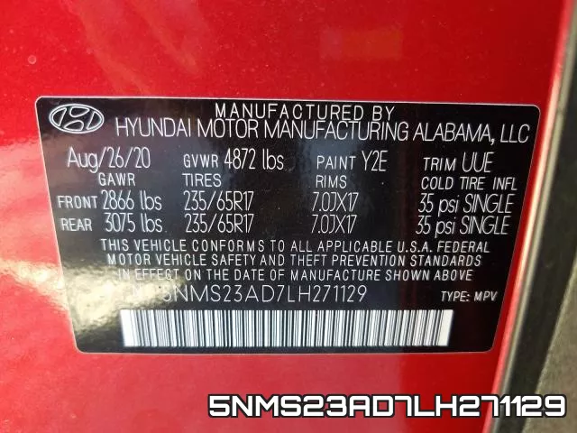5NMS23AD7LH271129 фото 2