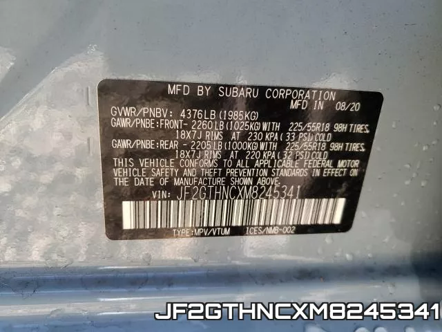 JF2GTHNCXM8245341 фото 2