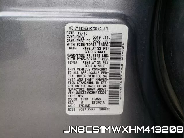 JN8CS1MWXHM413208 фото 2