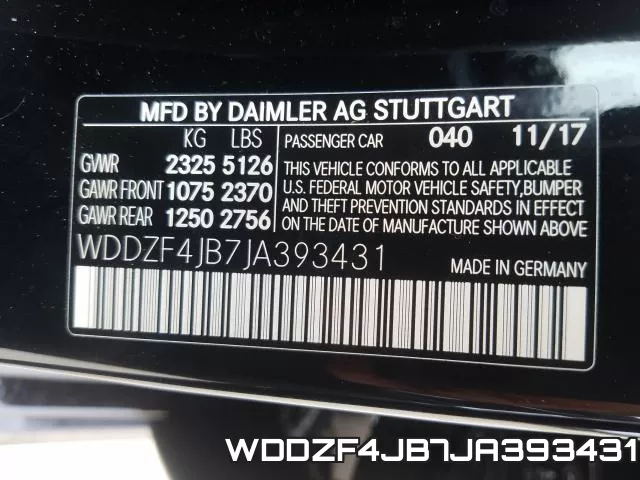 WDDZF4JB7JA393431 фото 2