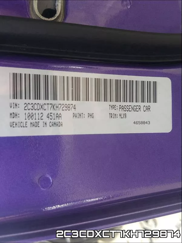 2C3CDXCT7KH729874 фото 2