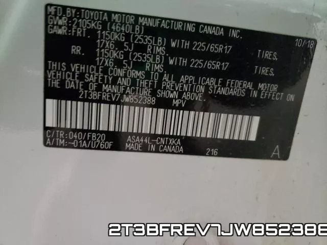 2T3BFREV7JW852388 фото 2