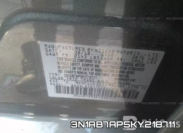 3N1AB7AP5KY218711 фото 9