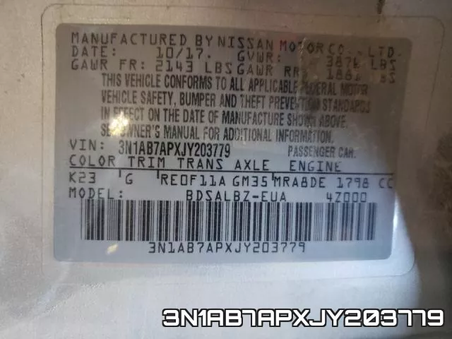 3N1AB7APXJY203779 фото 2