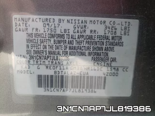 3N1CN7AP7JL819386 фото 2