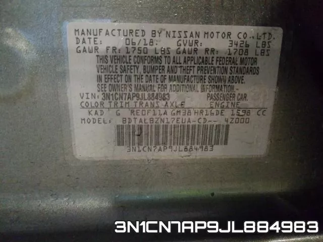 3N1CN7AP9JL884983 фото 2