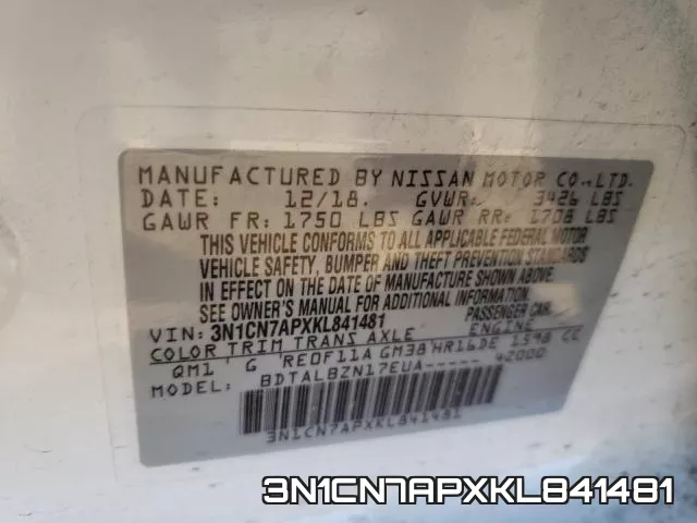 3N1CN7APXKL841481 фото 2
