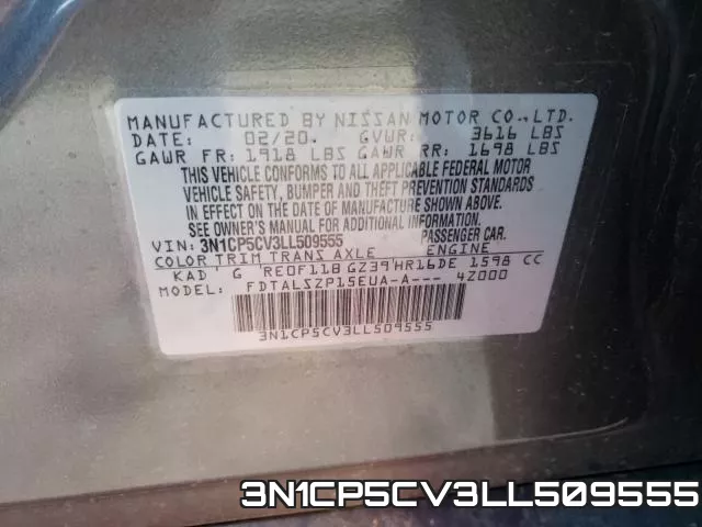 3N1CP5CV3LL509555 фото 2