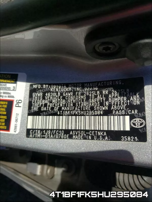4T1BF1FK5HU295084 фото 2