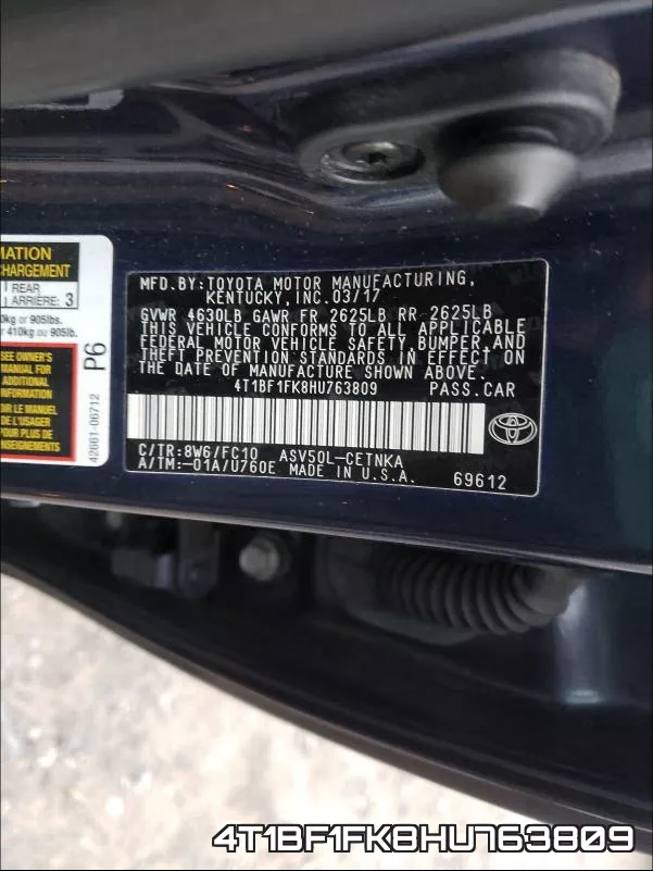 4T1BF1FK8HU763809 фото 2