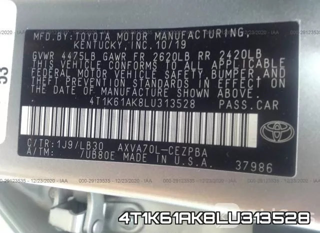4T1K61AK8LU313528 фото 9