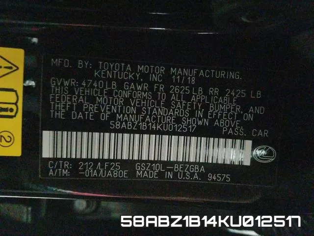 58ABZ1B14KU012517 фото 2