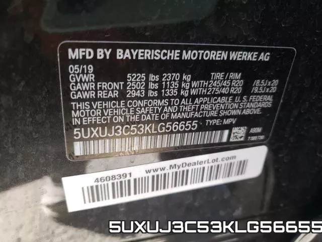 5UXUJ3C53KLG56655 фото 2