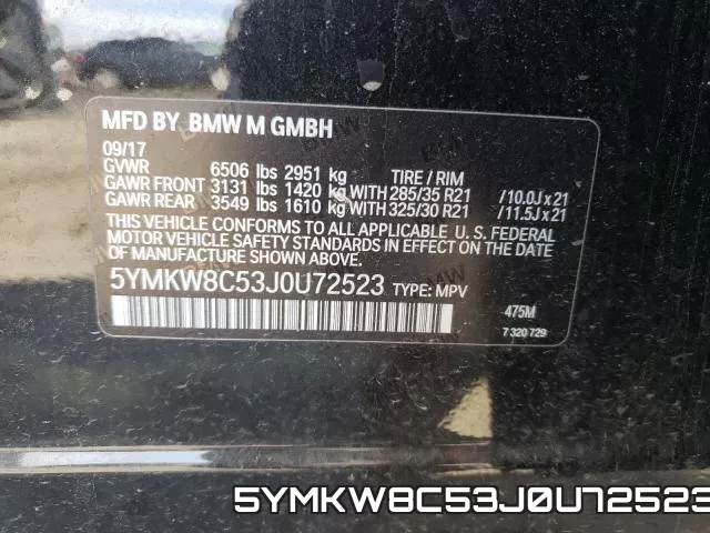 5YMKW8C53J0U72523 фото 2