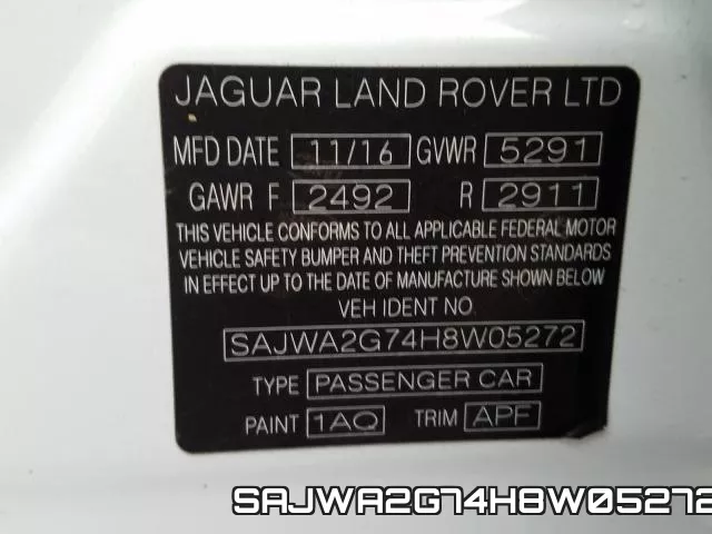 SAJWA2G74H8W05272 фото 2