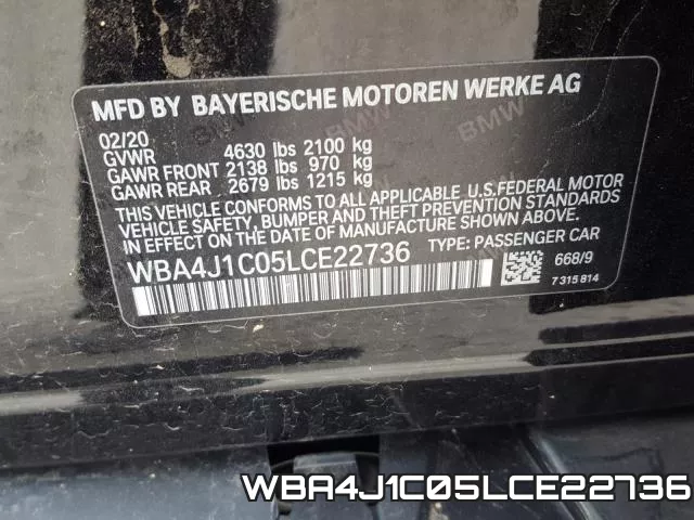 WBA4J1C05LCE22736 фото 2