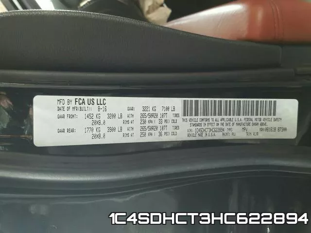 1C4SDHCT3HC622894 фото 2