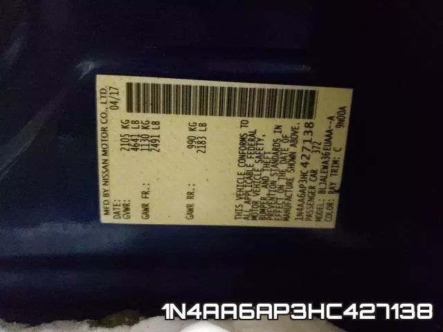 1N4AA6AP3HC427138 фото 2