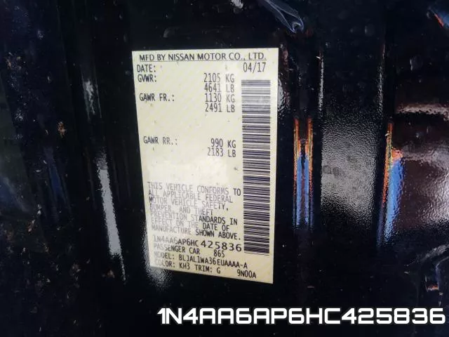 1N4AA6AP6HC425836 фото 2