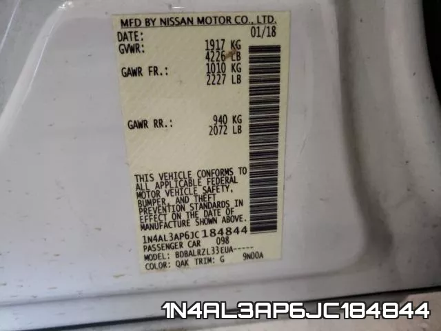 1N4AL3AP6JC184844 фото 2