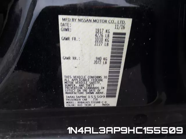 1N4AL3AP9HC155509 фото 2