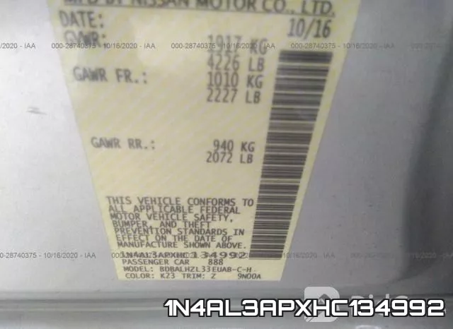 1N4AL3APXHC134992 фото 10