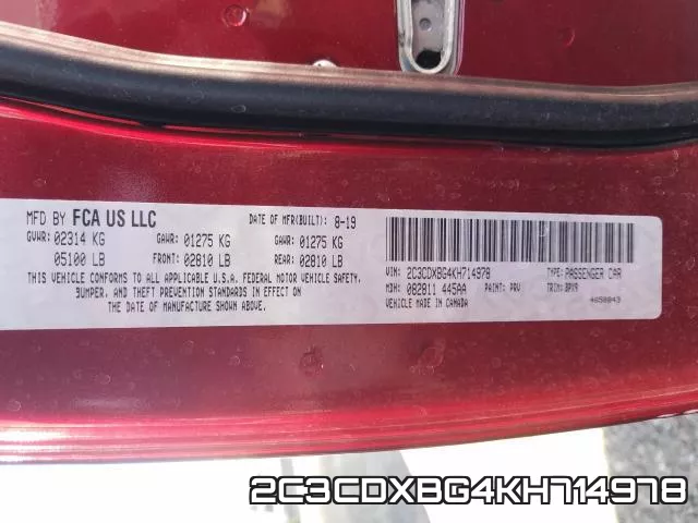 2C3CDXBG4KH714978 фото 2