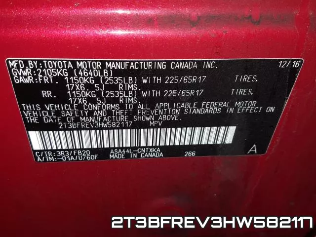 2T3BFREV3HW582117 фото 2