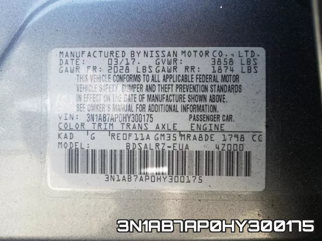 3N1AB7AP0HY300175 фото 2