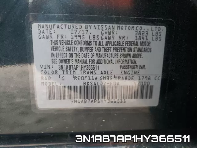 3N1AB7AP1HY366511 фото 2